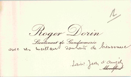 Carte visite lieutenant - visite, de